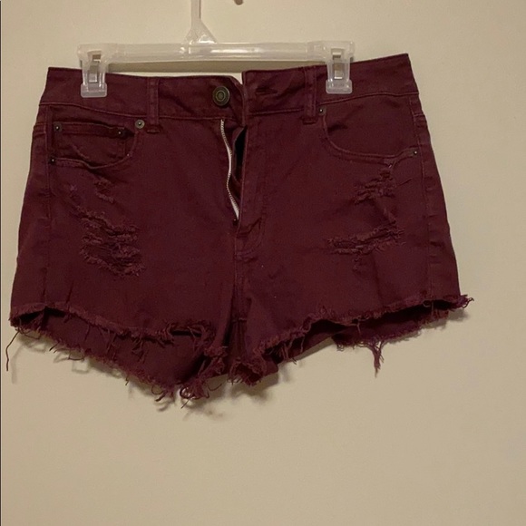 American Eagle Maroon Jean Shorts